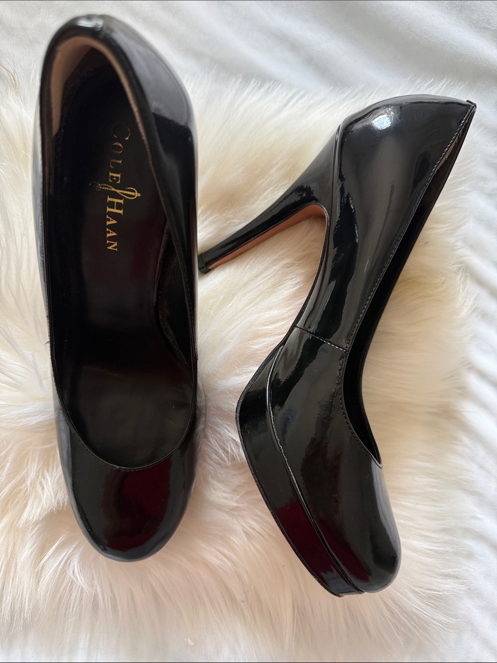 Cole Haan Nike Air Black Patent Leather High Heel Pumps
